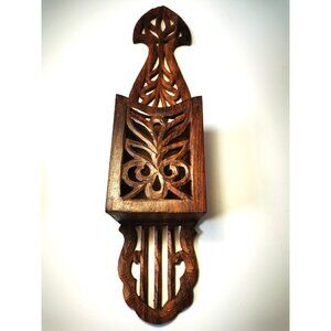 Wall Pocket HAND MADE Wood Sheesham - Wall Mount Vintage Made in India